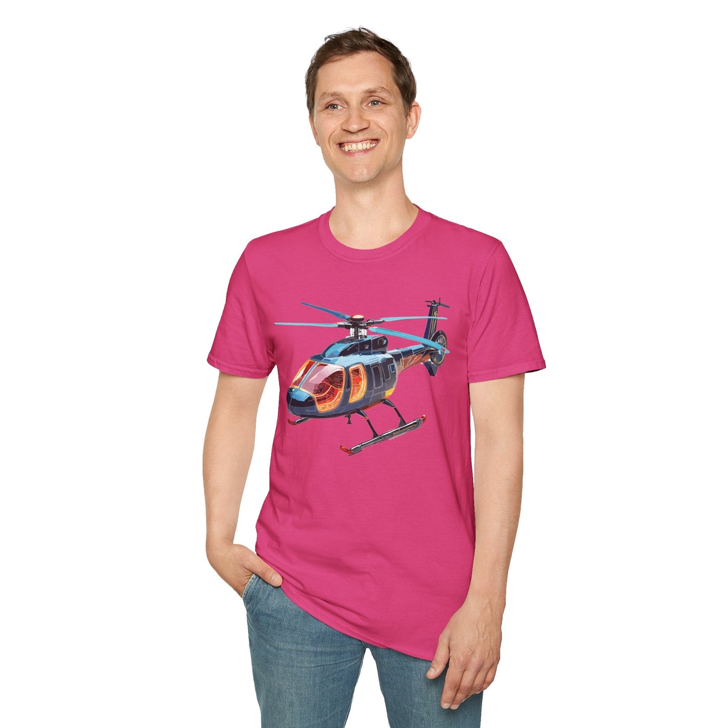 Chopper Helicopter Graphic Unisex Cotton Softstyle Short Sleeve Tee 6