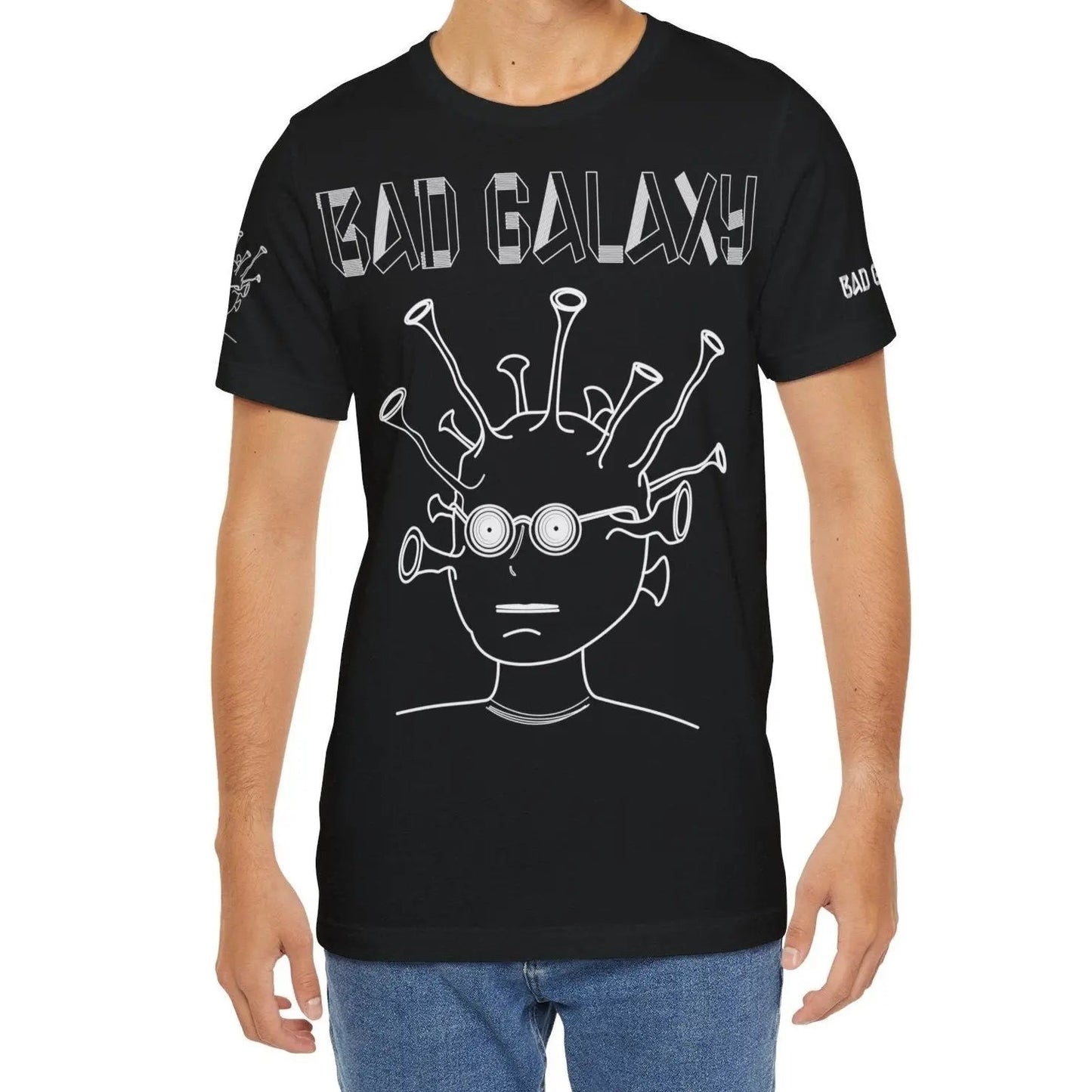Tee Shirt With Alien From Bad Galaxy 100 Percent Cotton Eco Friendly Inks Made In USA
