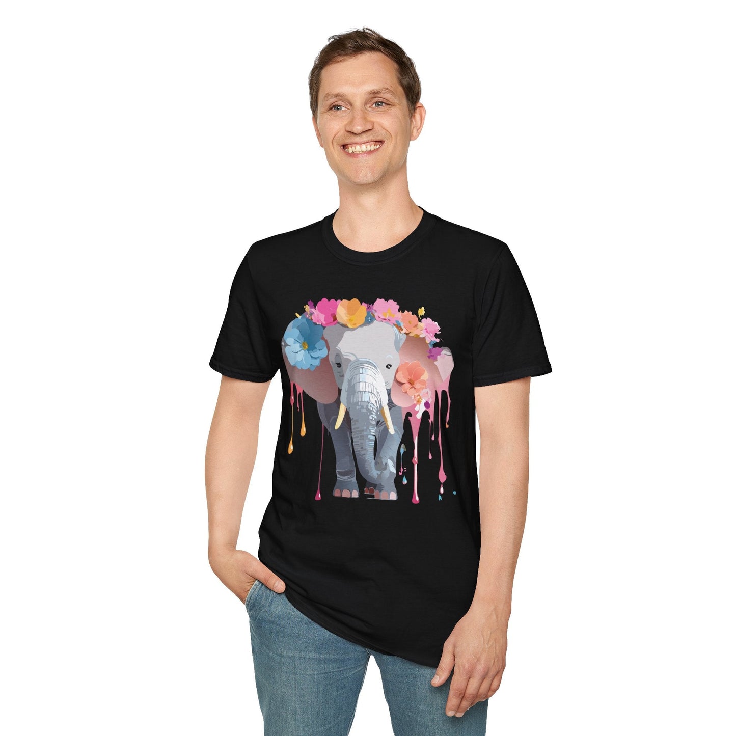 Elephant T Shirt Unisex Softstyle Gildan 64000 Elephant On T Shirt Animation Animals Tee