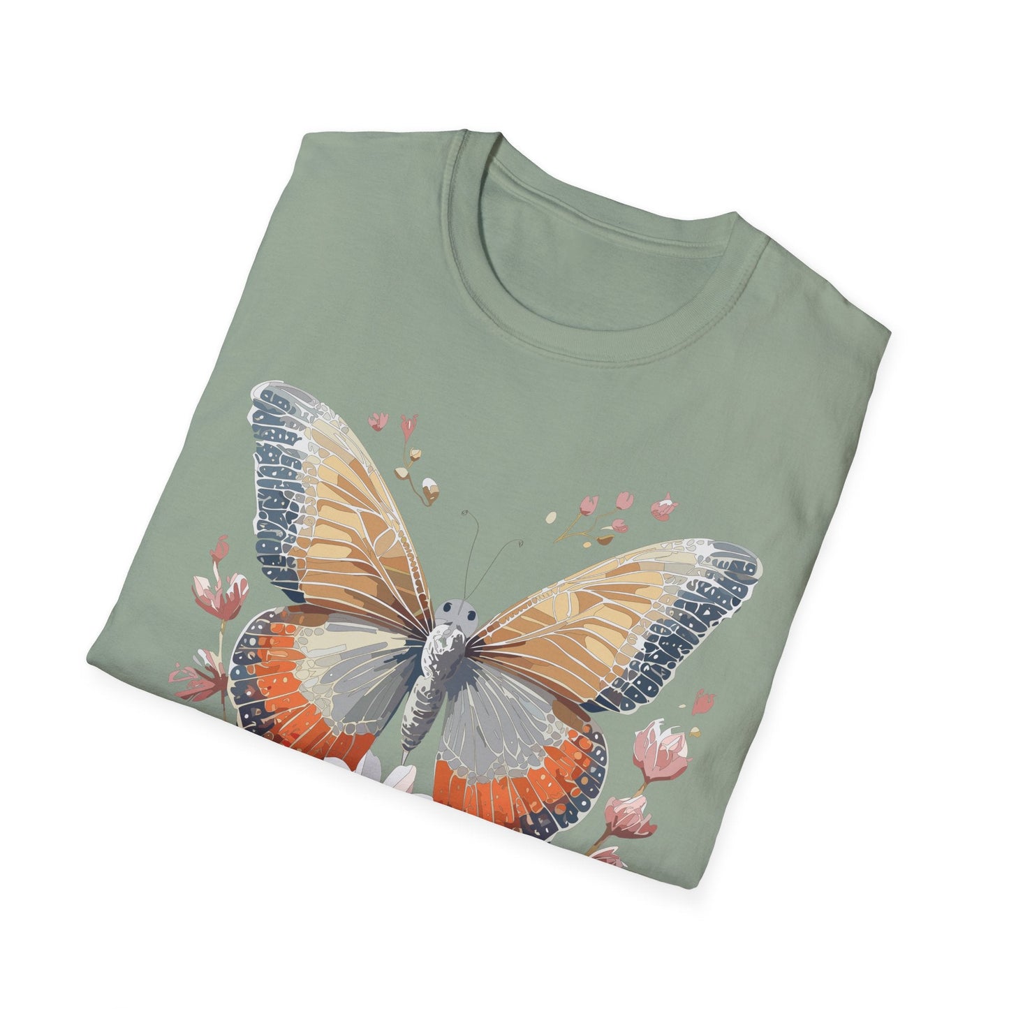 Unisex Butterfly T Shirt Softstyle Gildan 64000 Comfortable Durable Tee For Everyday Wear
