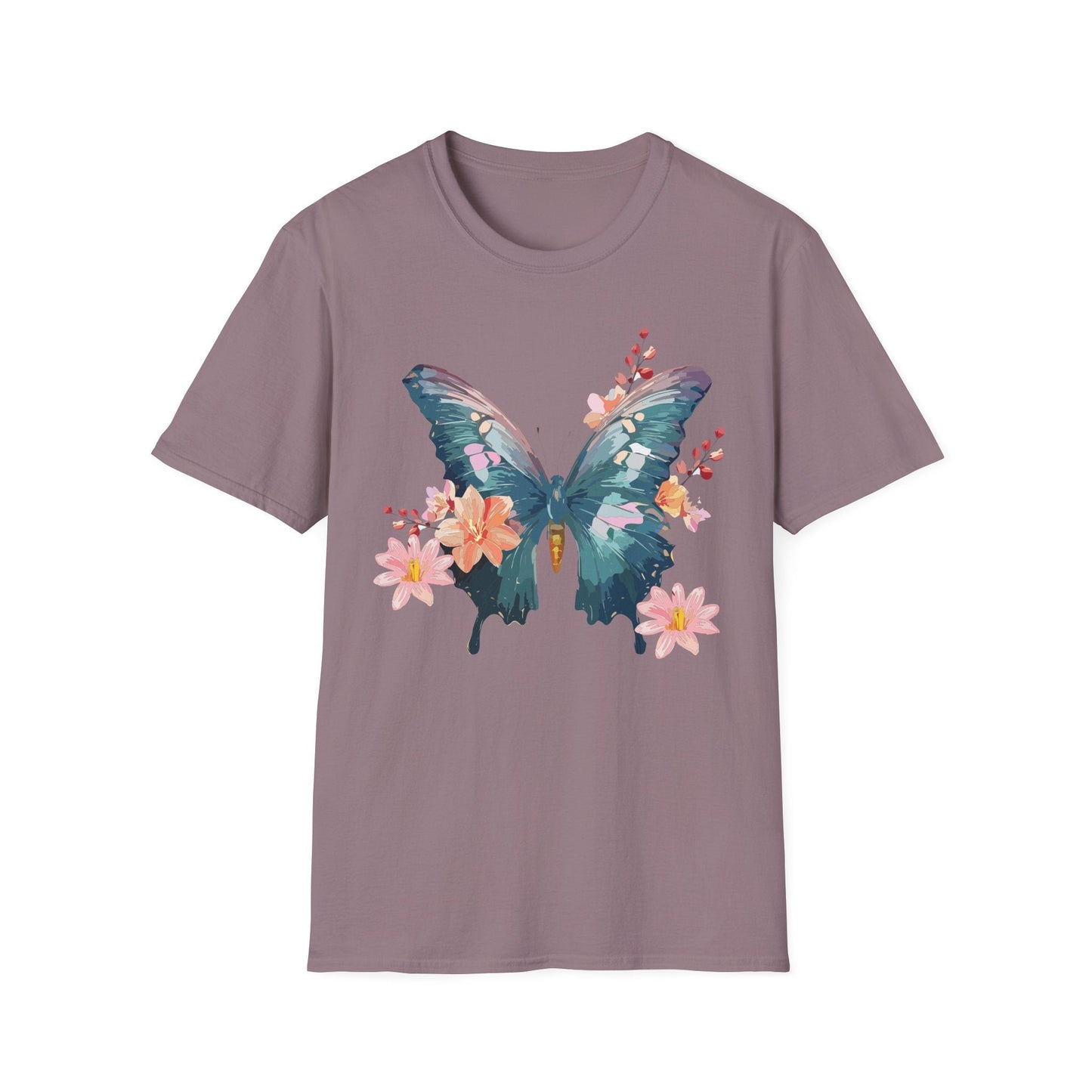 Butterfly T Shirt Unisex Gildan Softstyle 64000 100 Percent Ring Spun Cotton Monarch Tee