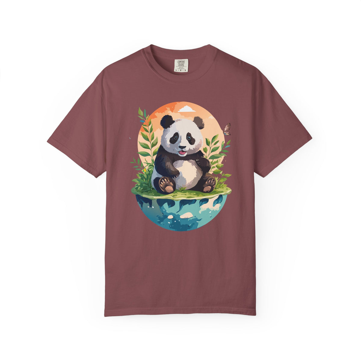 Panda Portrait T-Shirt Unisex Cotton Floral Chinese Graphic Circle Animal Art Tee pp4