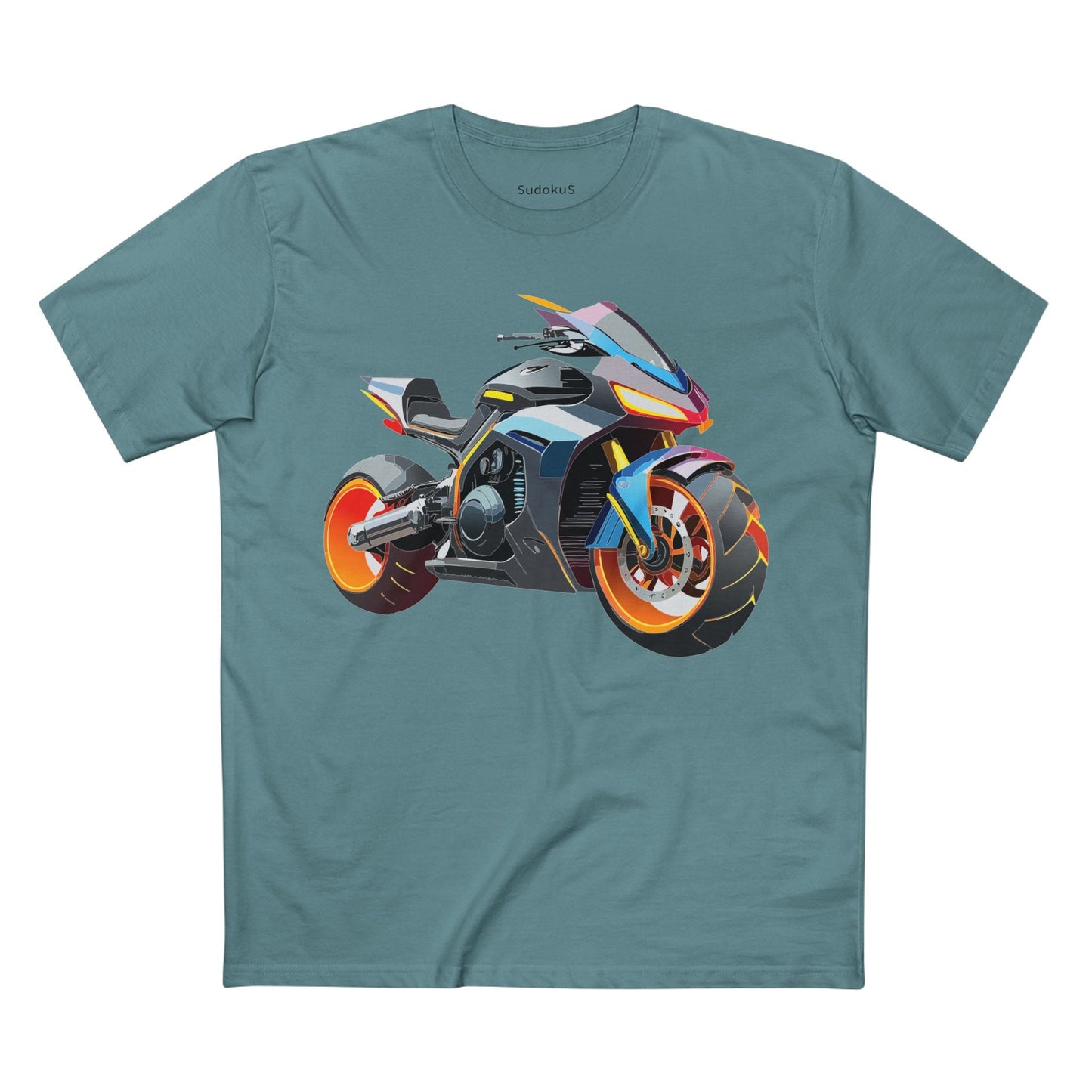 Moto Bike Graphic Unisex 100 Cotton Staple Tee 19