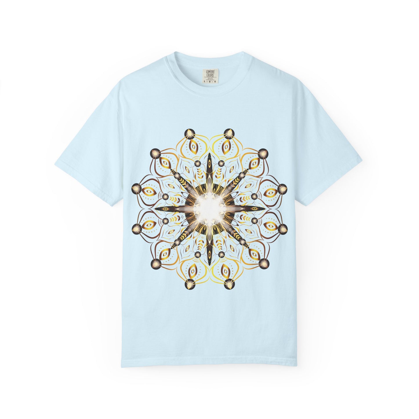 Unisex Garment Dyed Cotton T-Shirt with Mandala Graphic Design