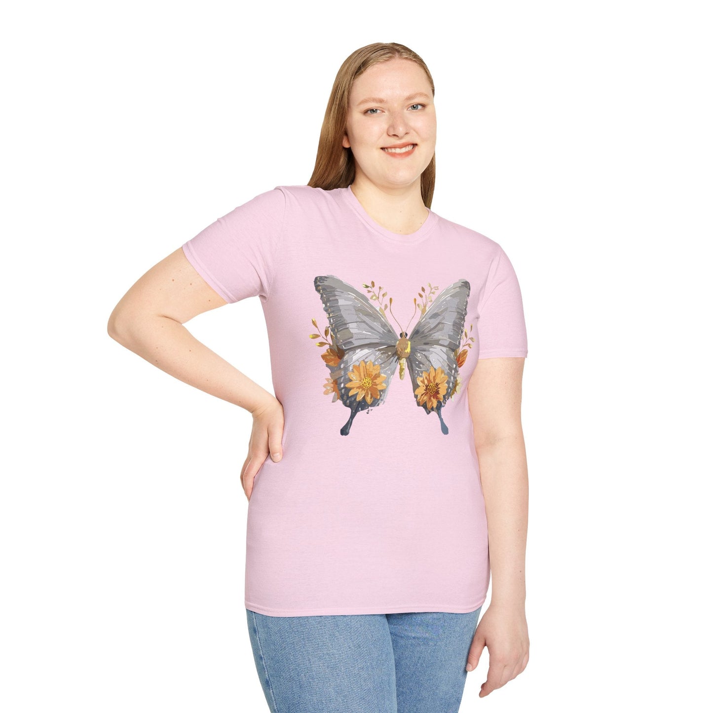 Butterfly T Shirt For Unisex Gildan Softstyle 64000 Cotton Comfort Monarch Design Tee