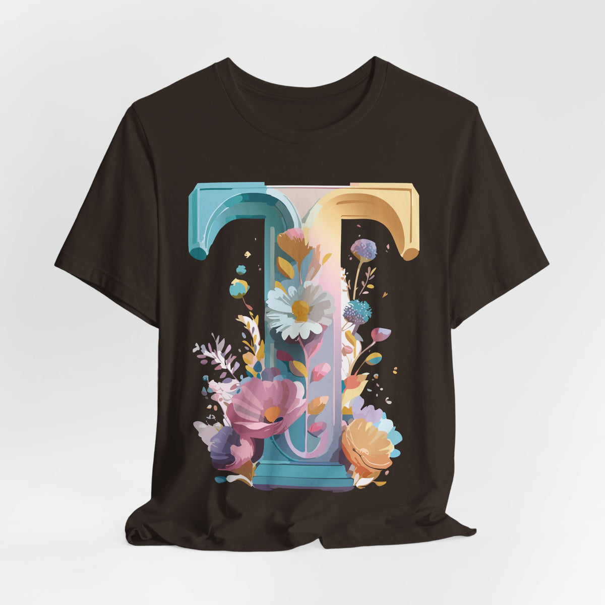 Letter T Graphic Unisex Cotton Bella+Canvas Tee with Art Letter Design
