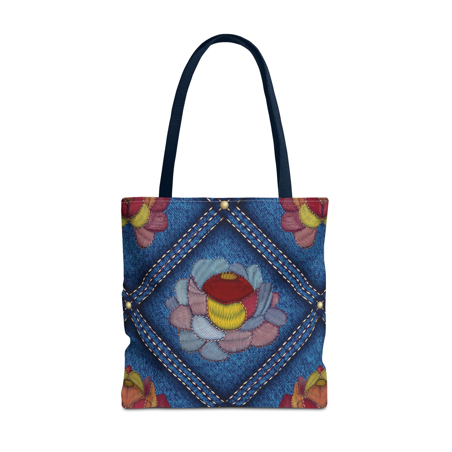 Denim Fabric Imitation Print Unisex Canvas Bag Poly Spun 3 Sizes Tote Bag 170