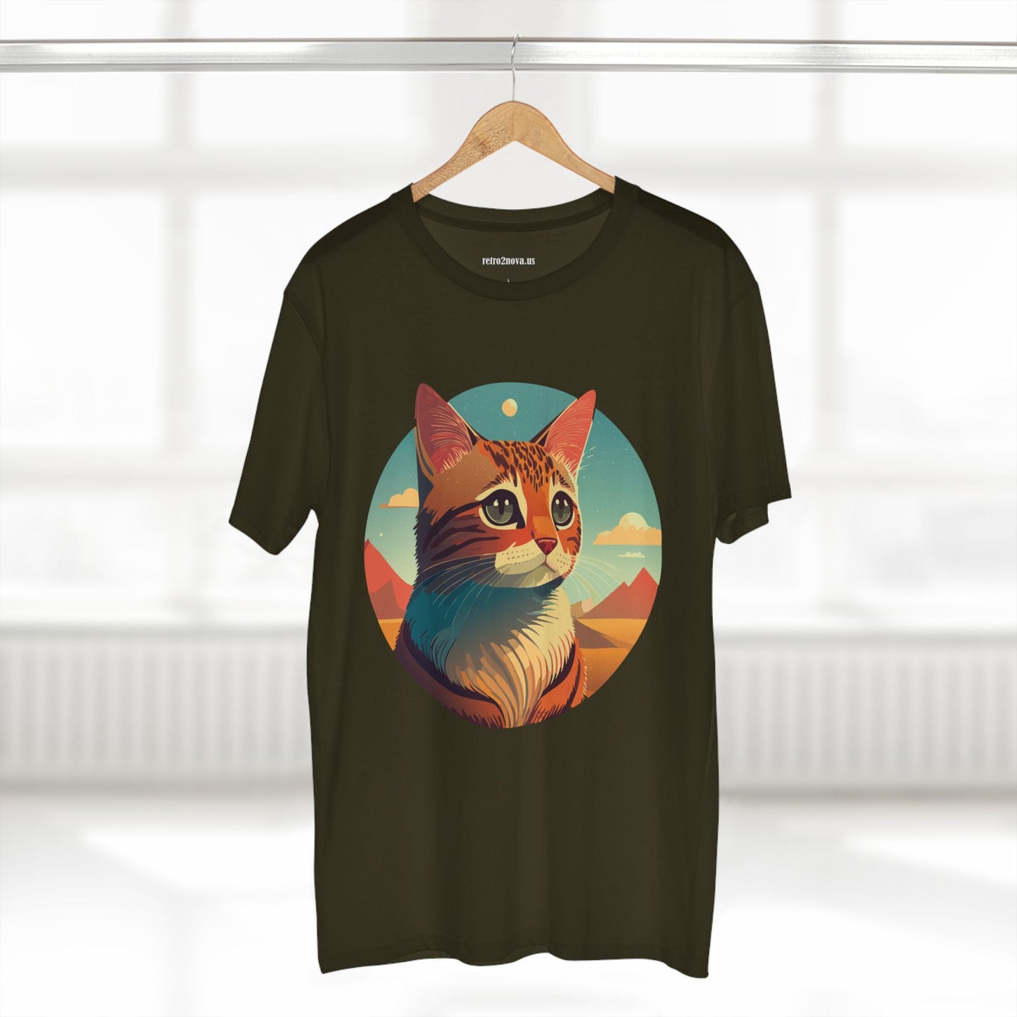 Cat Shirt Unisex Premium Cotton Tee With Original Art Design By Retro2Nova Breathable Ring Spun Cotton Soft Comfortable