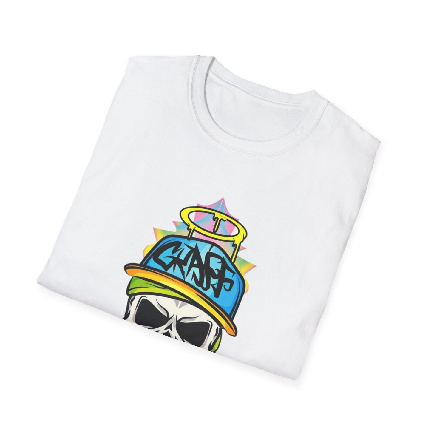 Unisex Skull Graphic Tee Shirt With Skeleton Design Softstyle 64000 100 Percent Ring Spun Cotton