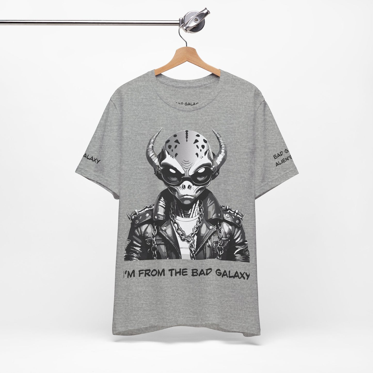 Alien Graphic Tee Shirt From Bad Galaxy Made To Order In USA 100 Percent Cotton Eco Friendly Inks