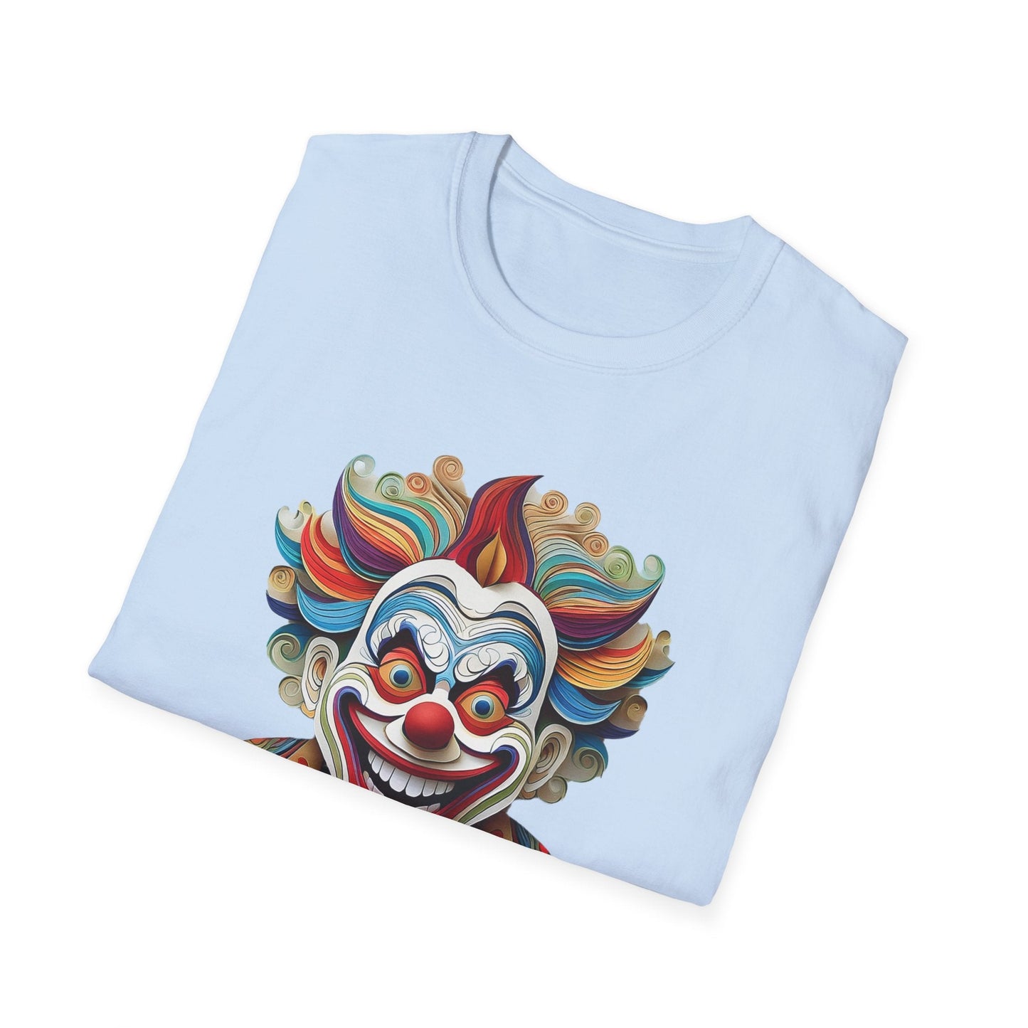 Graphic Clown Themed Unisex Softstyle Tee Funny Man Circus Scary Man Gildan 64000