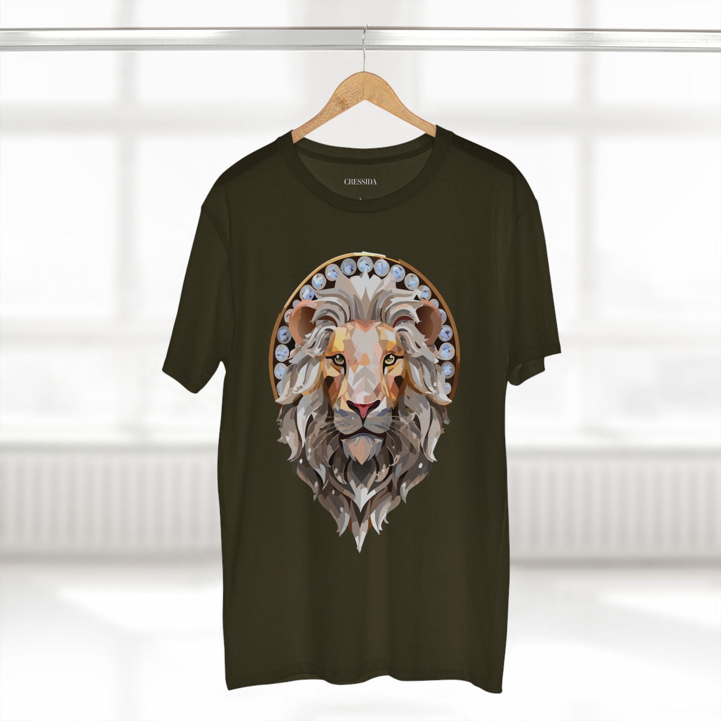 Lion Graphic Unisex 100 Cotton Tee With Unique Animal Golden Medallion Art Design 8
