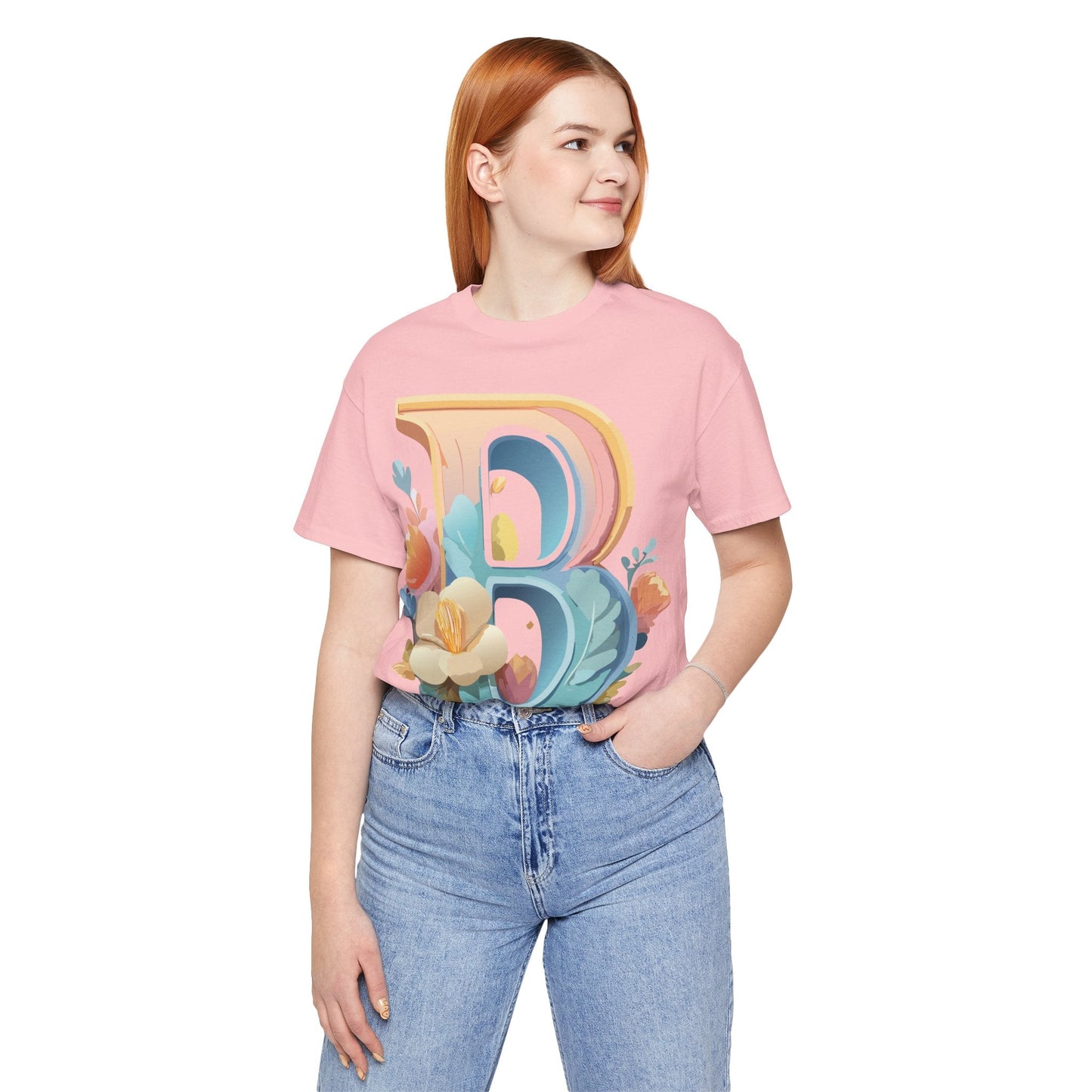 Letter B Graphic Tee Unisex Jersey Short Sleeve Shirt By Adelpha Vintage Artwork