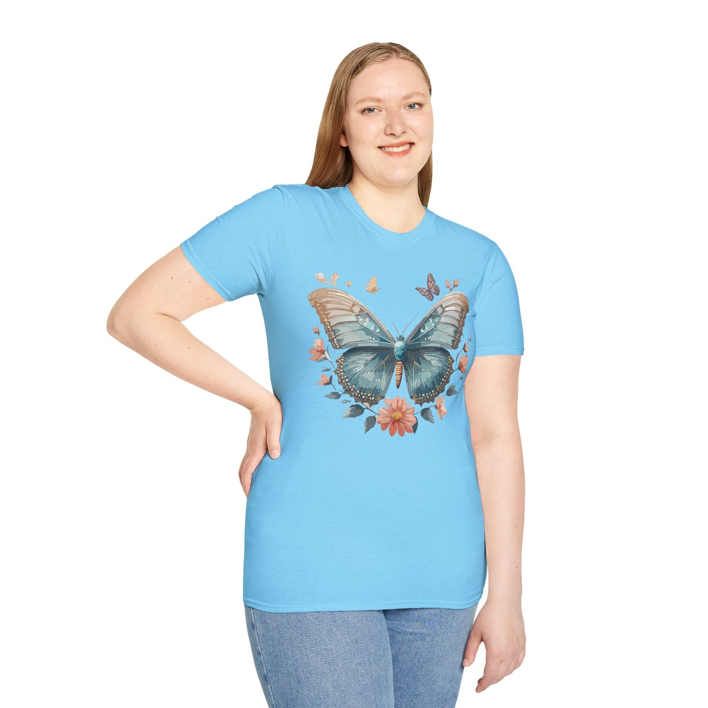 Butterfly Shirt Unisex Monarch T Shirt Gildan Softstyle 64000 Ring Spun Cotton Tee Breathable Comfort