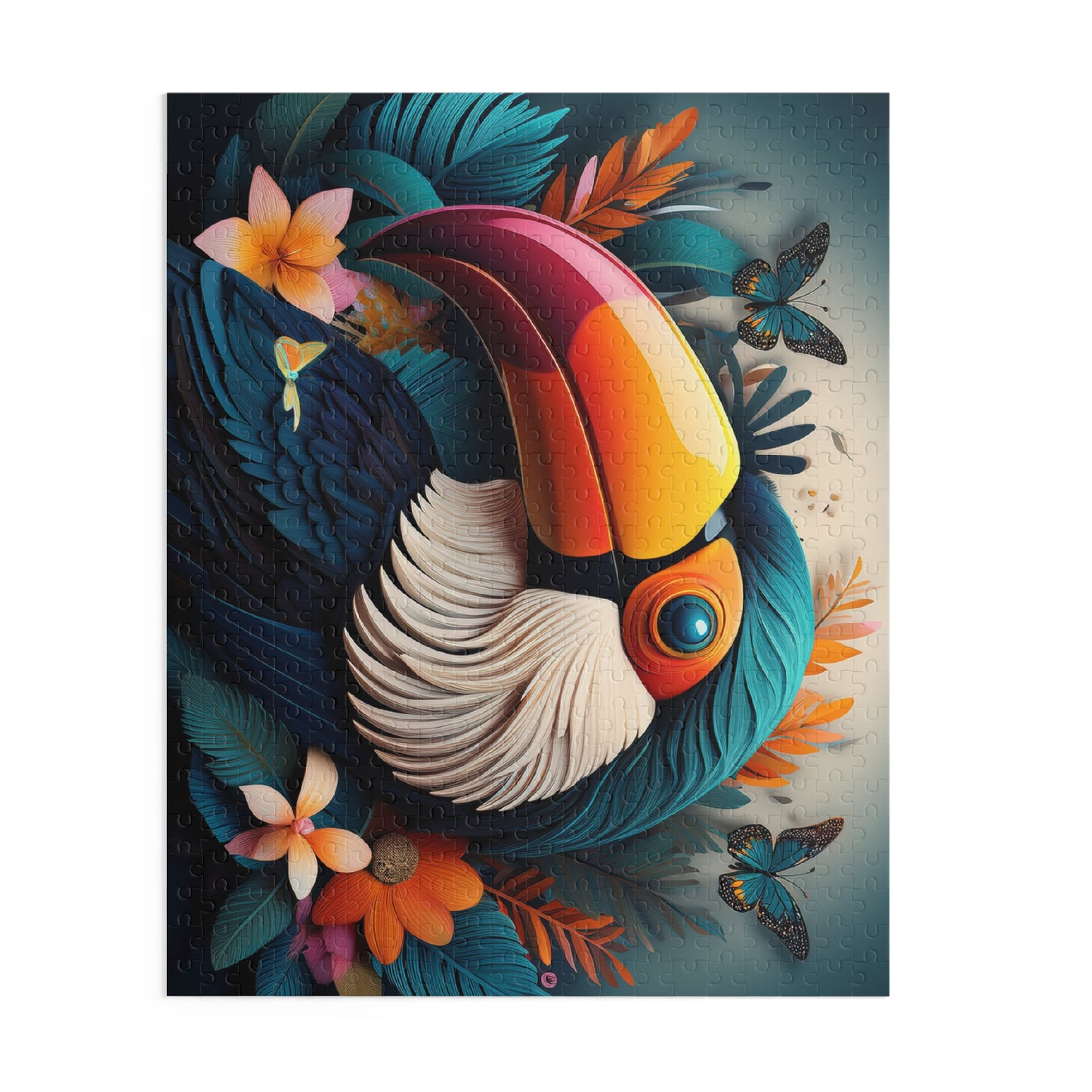 Puzzles-36 Kids Toucan Puzzle 500-Piece  Floral Toucan Puzzle 500-Piece, Birds Kids Puzzles Size: 16" x 20",  Ages 9+