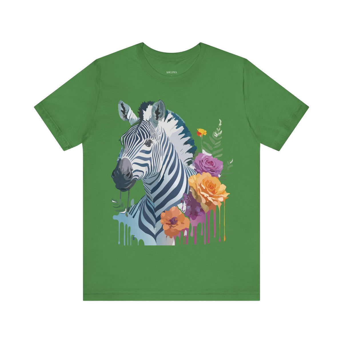Zebra Graphic Unisex Cotton Bella+Canvas Tee with Art Animal Design e73