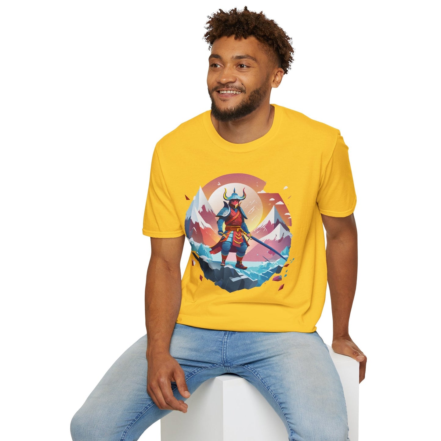 Samurai Style T Shirt Unisex Softstyle 64000 100 Percent Ring Spun Cotton Comfortable Tee