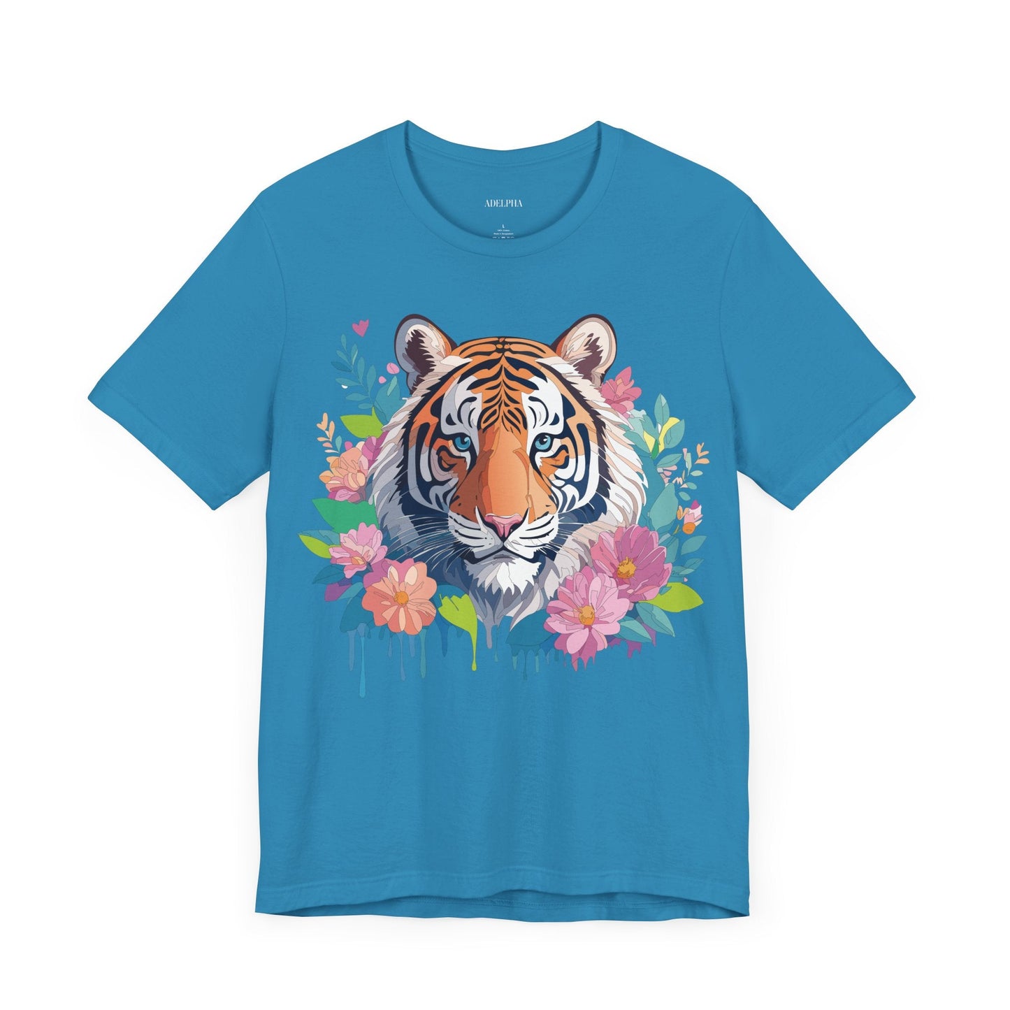 Tiger Graphic Tee Unisex Short Sleeve Shirt By Adelpha Art Design Vintage Inspired