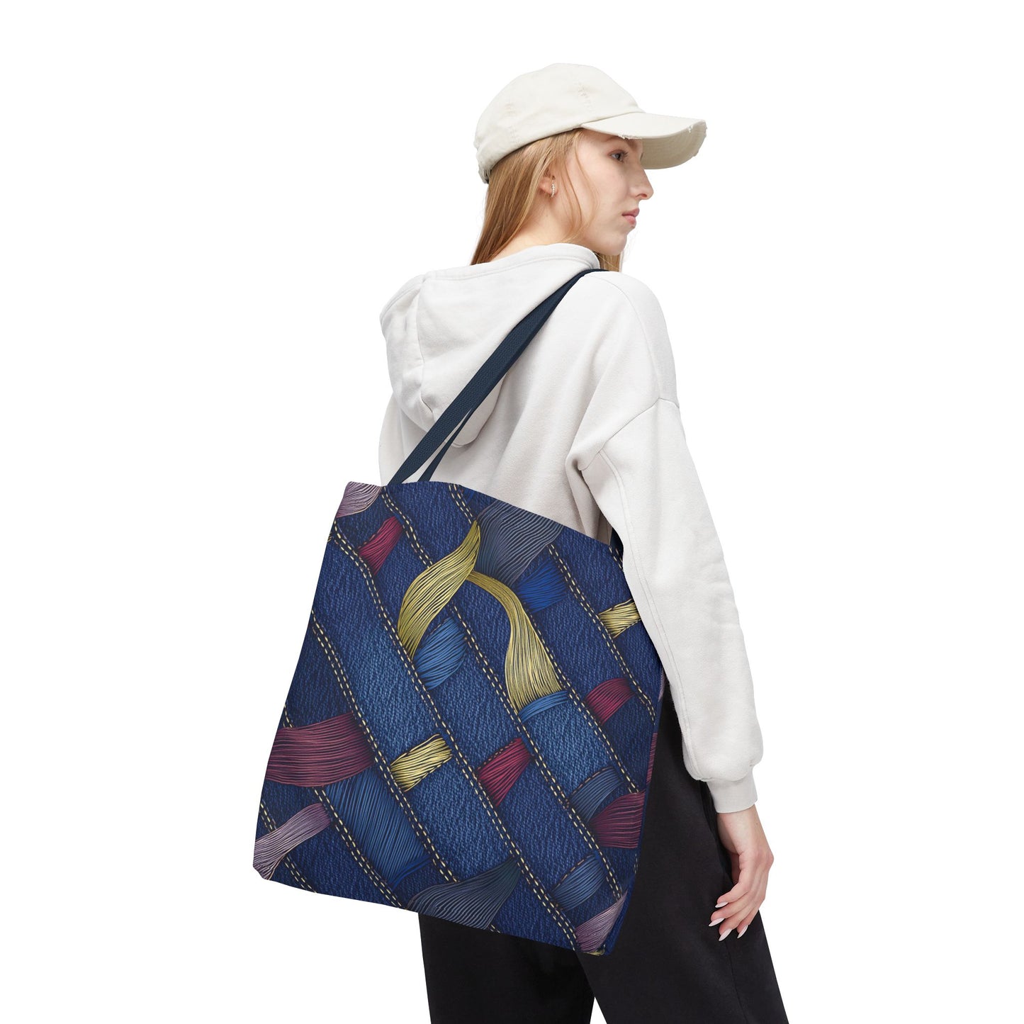 Denim Fabric Imitation Print Unisex Canvas Bag Poly Spun 3 Sizes Tote Bag 145