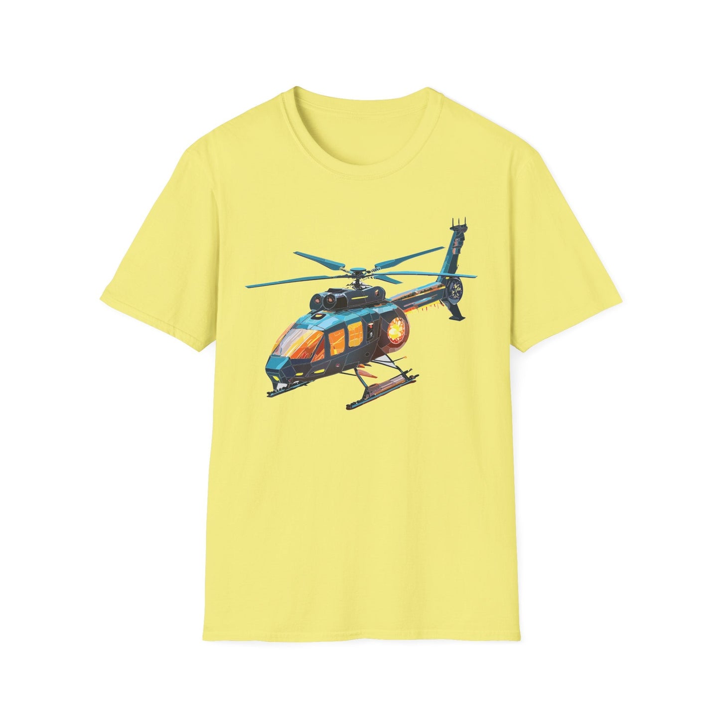 Chopper Helicopter Graphic Unisex Cotton Softstyle Short Sleeve Tee 1