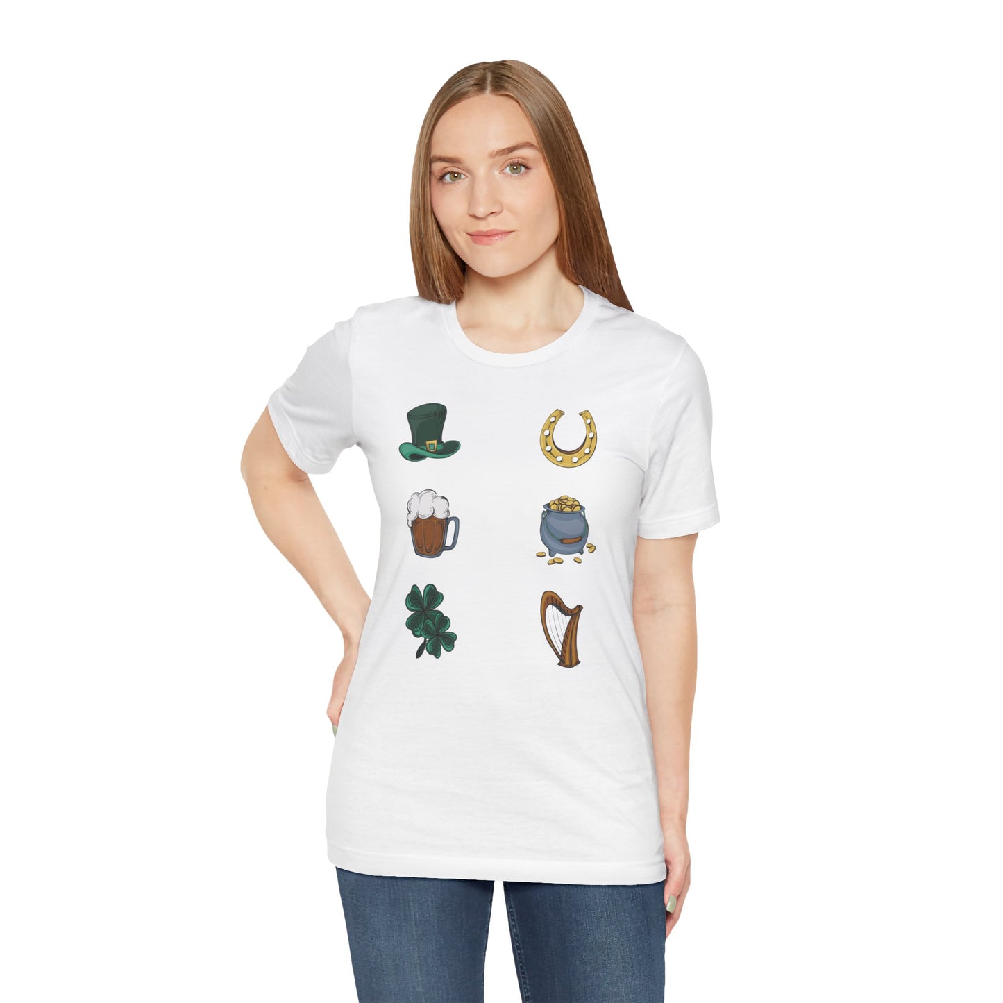 Unisex Cotton Tee Shirt with Lucky Prints