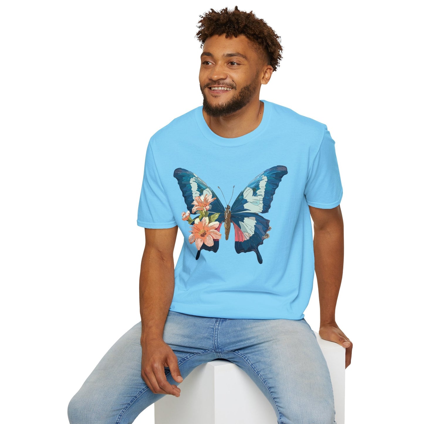 Butterfly Themed Unisex T Shirt Monarch Design Softstyle 64000 100 Cotton Tee For Everyday Comfort
