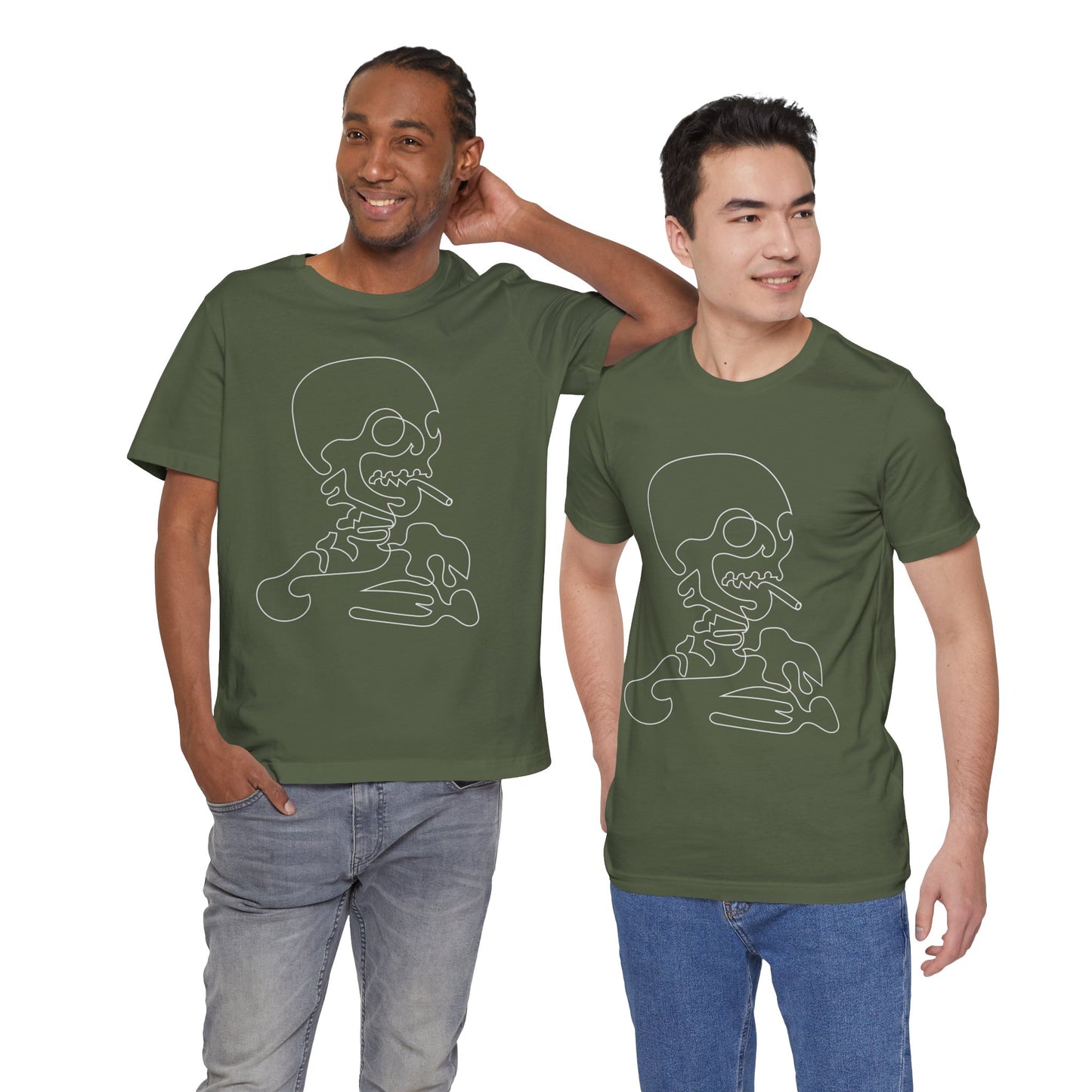 Unisex Cotton Tee Shirt with Skull