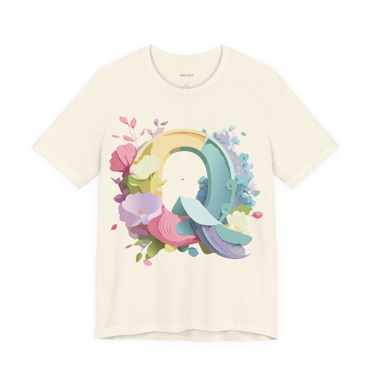 Letter Q Graphic Unisex Cotton Bella+Canvas Tee with Art Letter Design