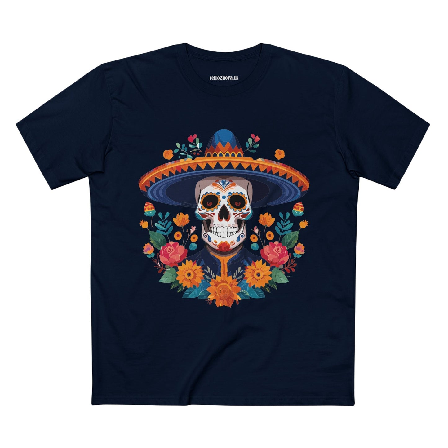 Skull And Skeleton Shirt Unisex Premium Cotton Tee With Original Art Design Retro2Nova