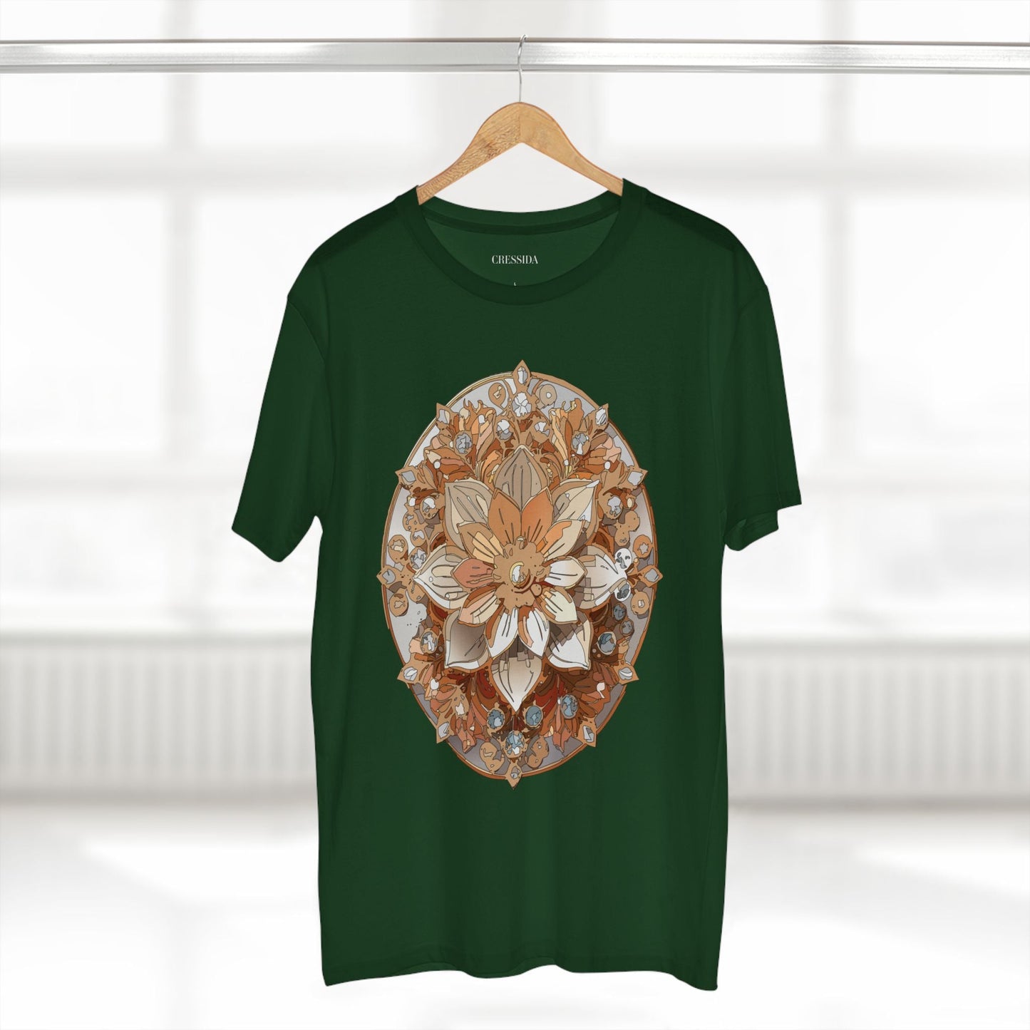 Floral Graphic T-Shirt Unisex 100 Cotton Art Design with Antique Flowers Tee 13