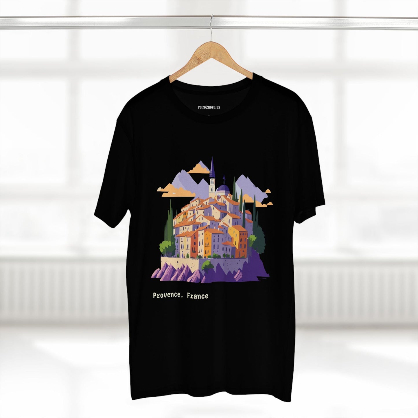 Provence Travel Shirt Unisex Premium Cotton Tee With Original Art By Retro2Nova TT66