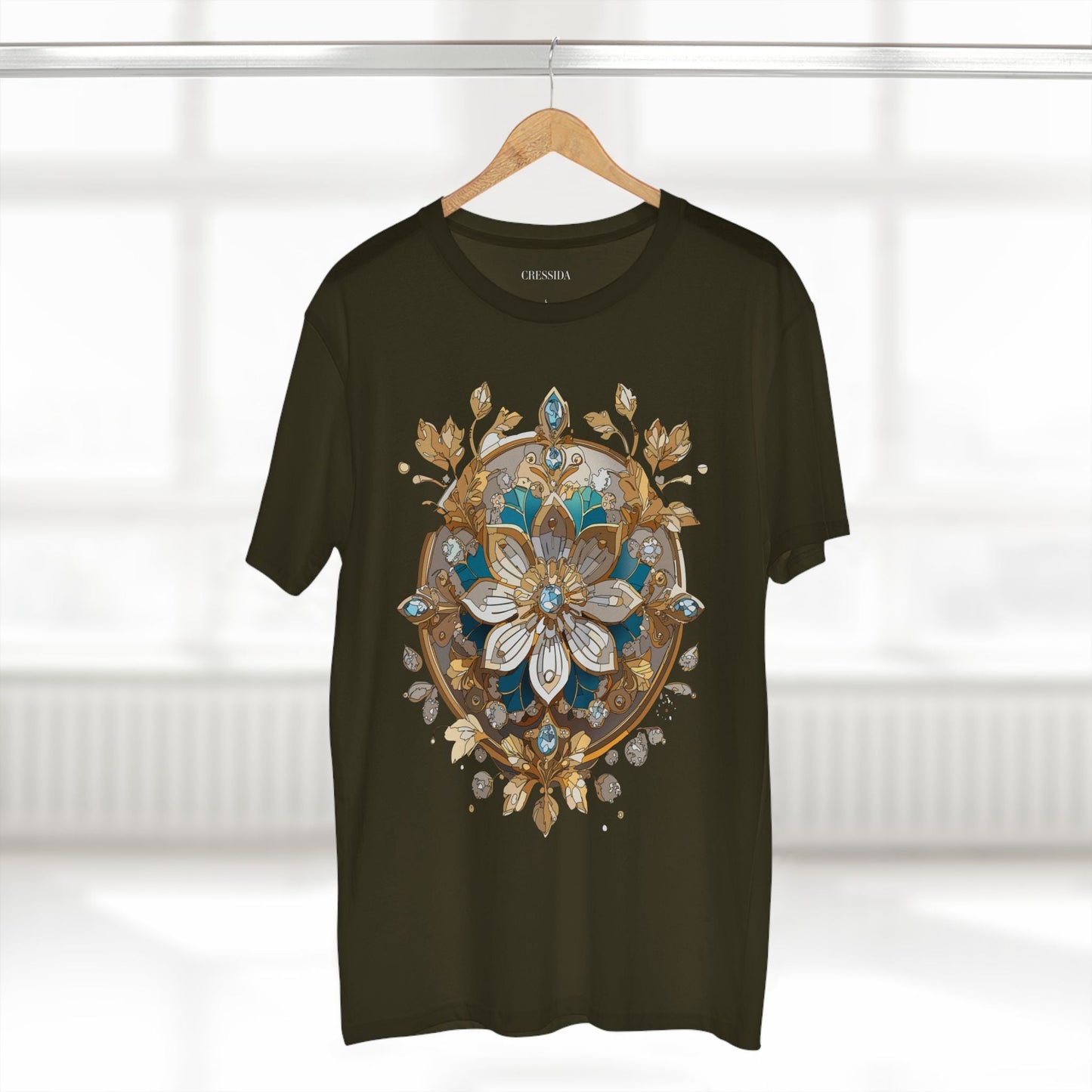 Floral Graphic T-Shirt Unisex 100 Cotton Art Design with Antique Flowers Tee 11