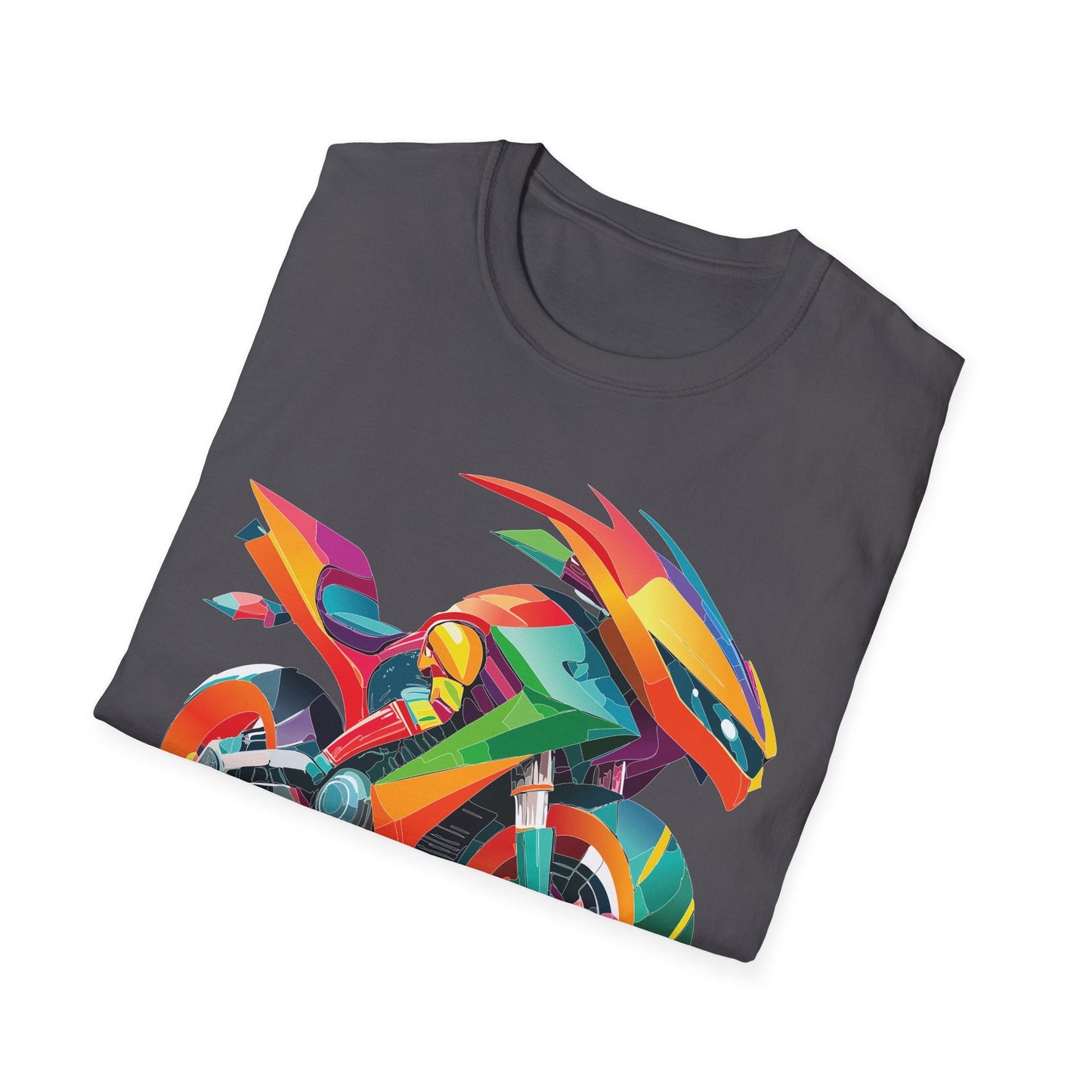Unisex Bike T Shirt With Motorcycle Artwork Premium Cotton MTB Tee Softstyle 64000