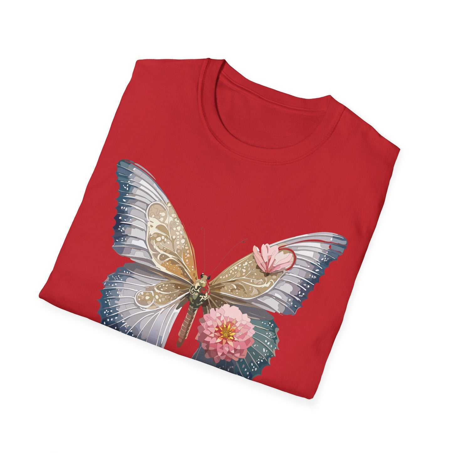 Unisex Monarch Butterfly T Shirt Softstyle Gildan 64000 100 Percent Ring Spun Cotton Tee