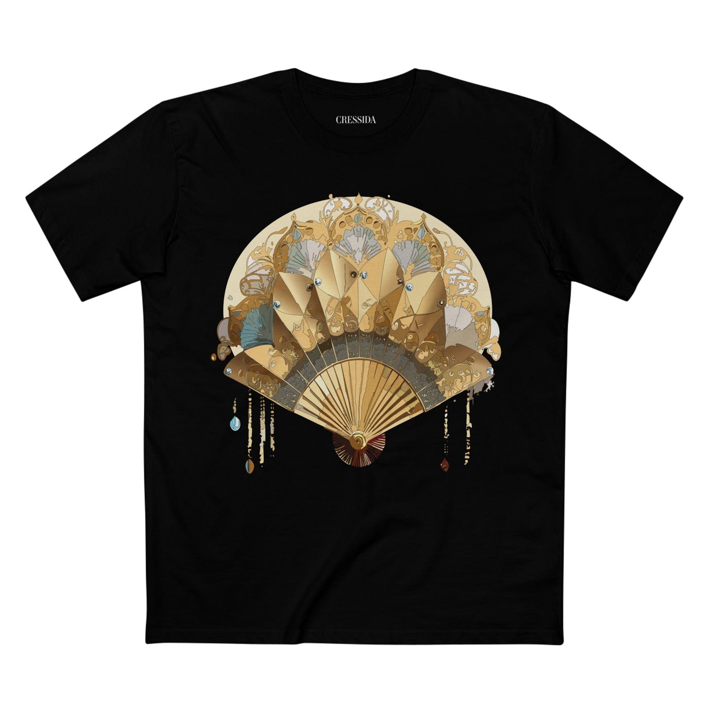 Antique Fan Graphic Design T-Shirt Unisex 100 Cotton Floral Carnival Artwork Tee 20
