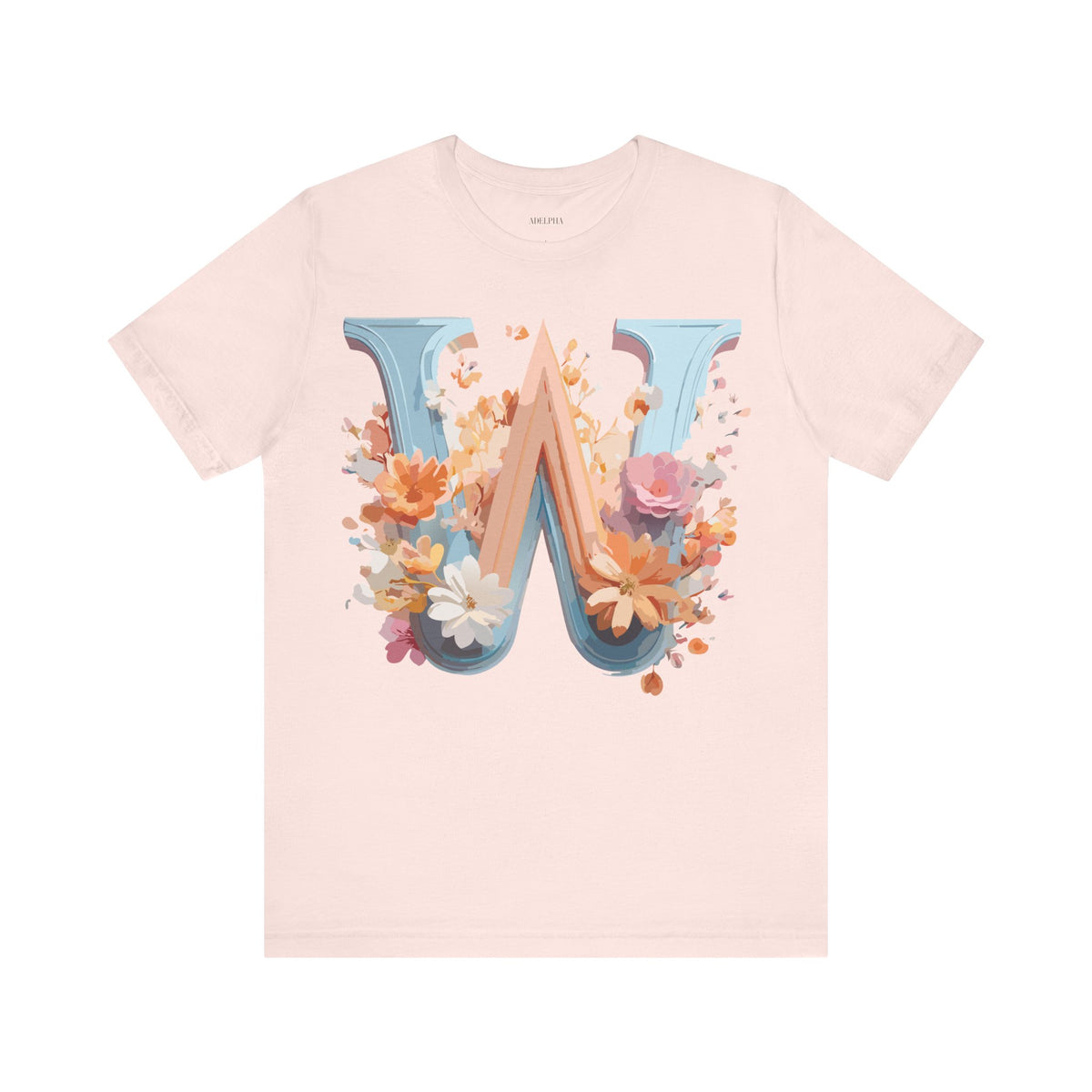 Letter W Graphic Unisex Cotton Bella+Canvas Tee with Art Letter Design