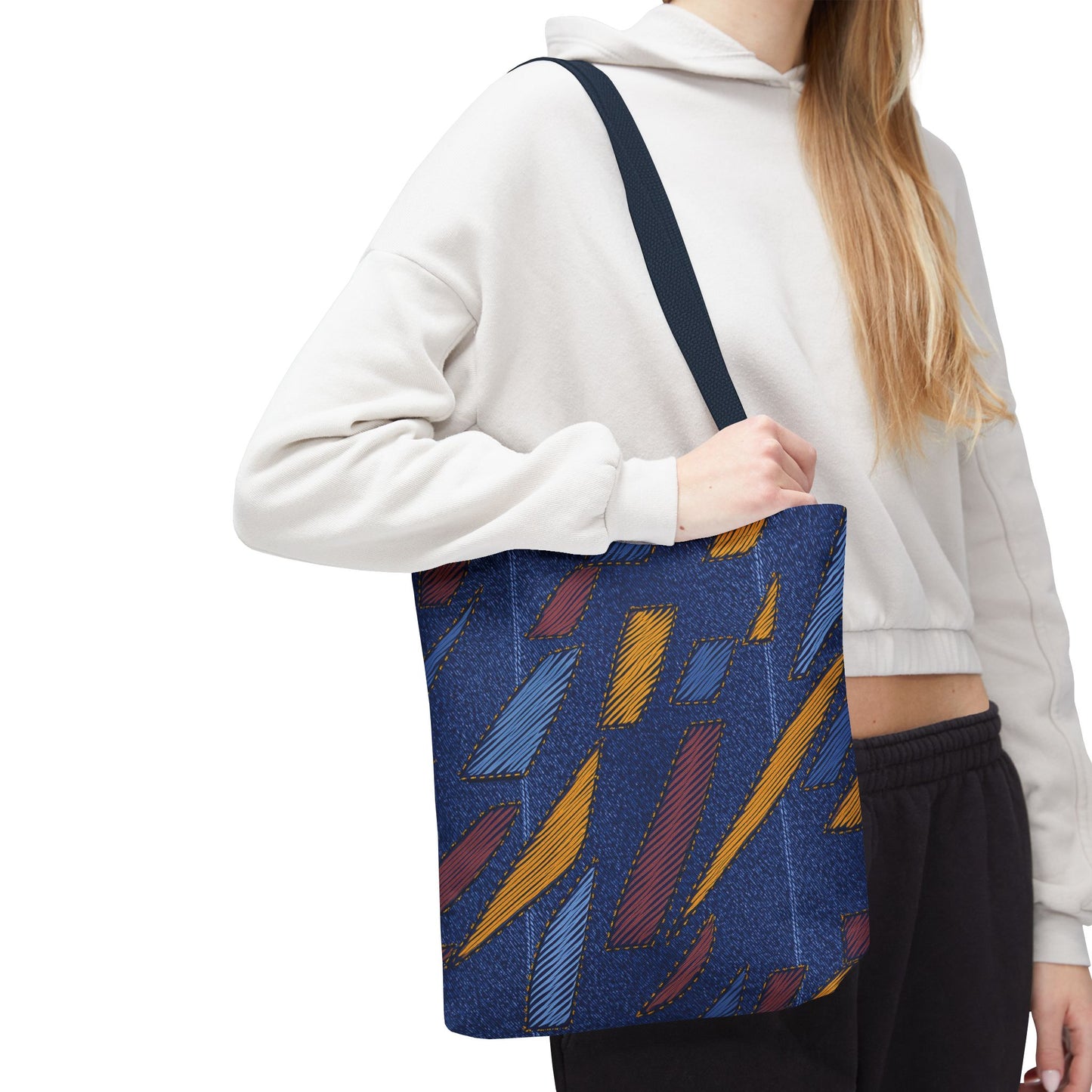Denim Fabric Imitation Print Unisex Canvas Bag Poly Spun 3 Sizes Tote Bag 149