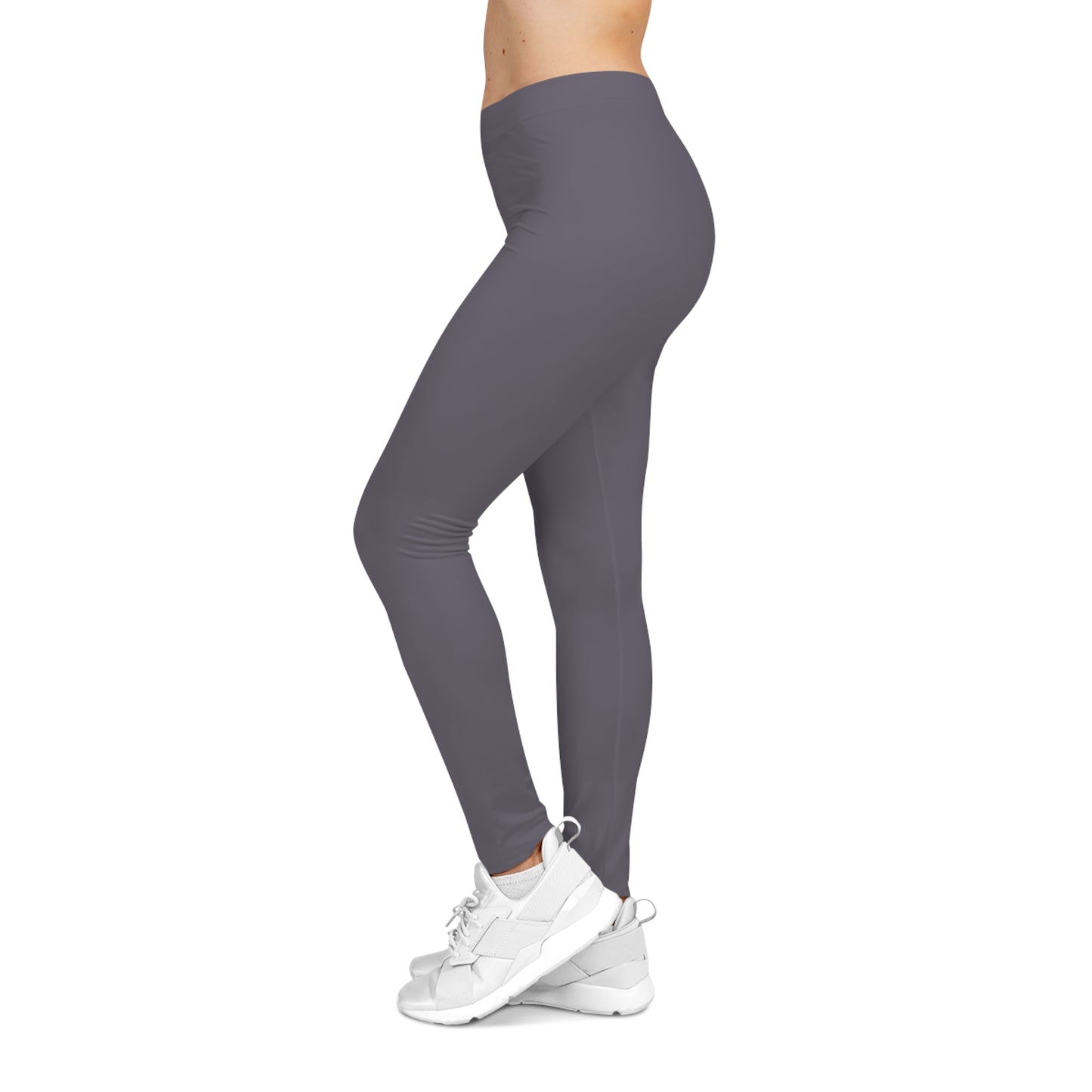 Foggy Purple Color Women's Poly-Span Casual Leggings XS-2XL