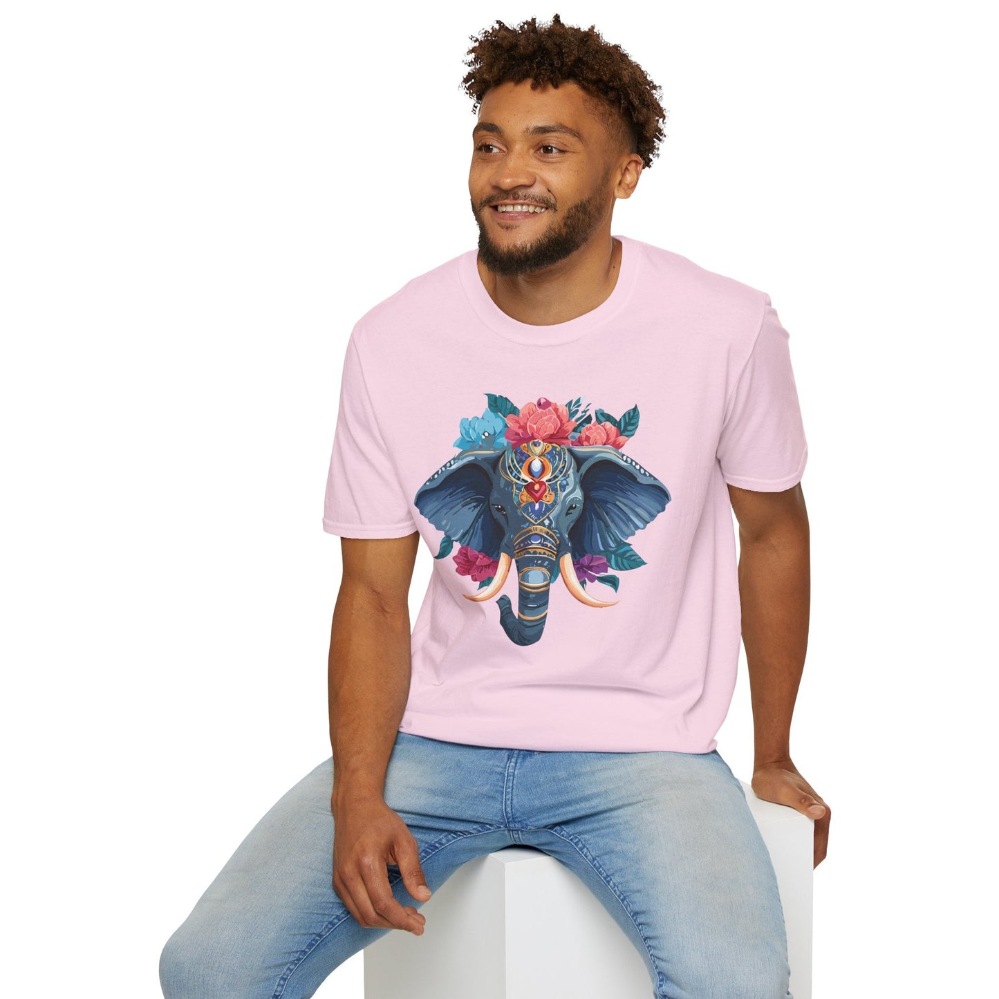 Elephant T Shirt Unisex Softstyle Tee Gildan 64000 100 Percent Ring Spun Cotton Fabric