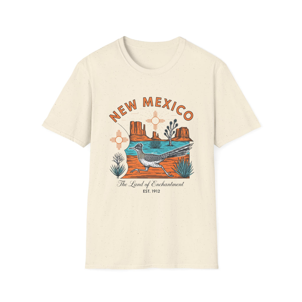 New Mexico Desertscape T-Shirt — The Land of Enchantment Travel Tourist Graphic Design Unisex 100 Cotton Gildan T-Shirt