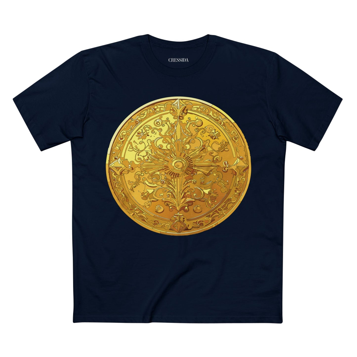 Antique Gold Coin Graphic Design T-Shirt Unisex 100 Cotton With Golden Print Artwork Tee 24