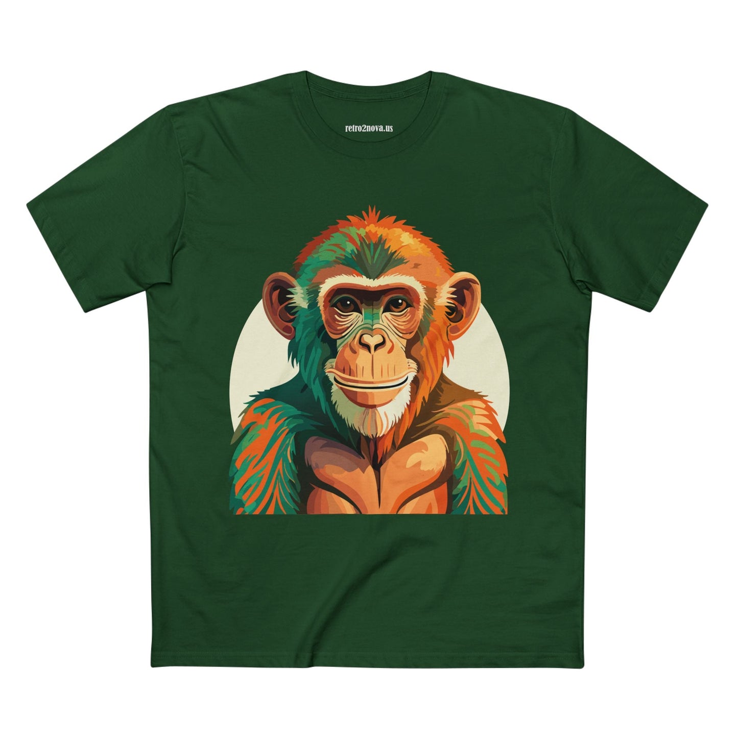 Unisex Monkey Shirt Premium Cotton Tee With Original Art Design From Retro2Nova Comfortable Everyday Wear Art Collection