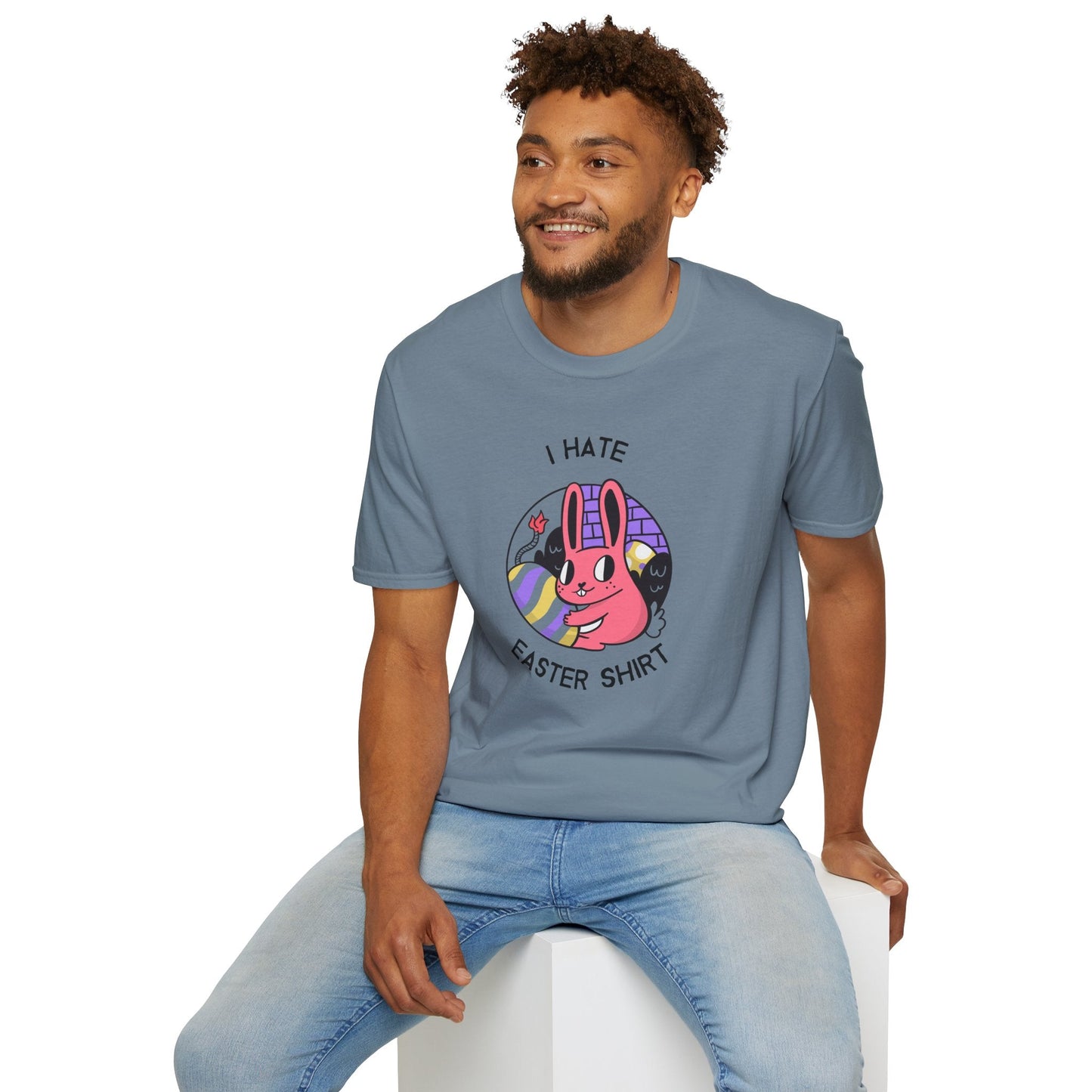 Funny Easter T Shirt Unisex Gildan Softstyle 64000 Easter Design Tee With Signature Print