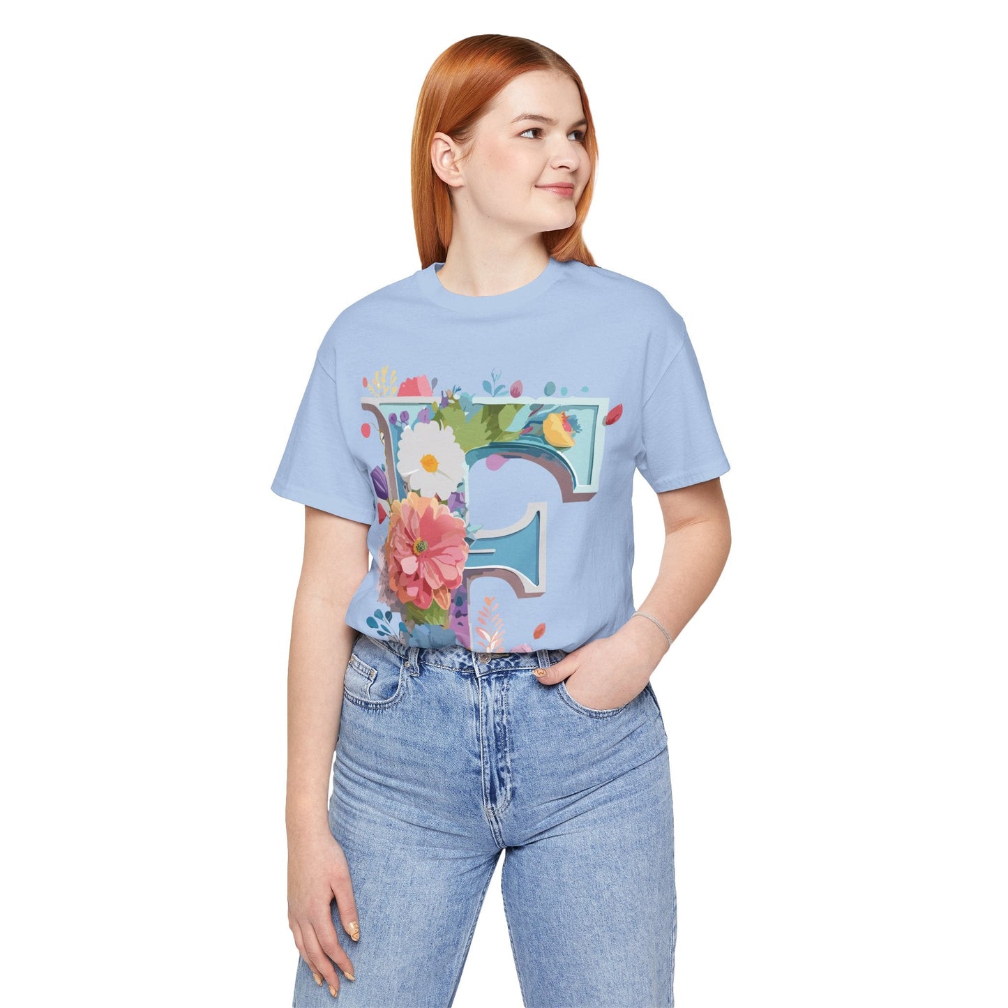 Letter F Shirt Unisex Graphic Tee Vintage Inspired Artwork By Adelpha Short Sleeve