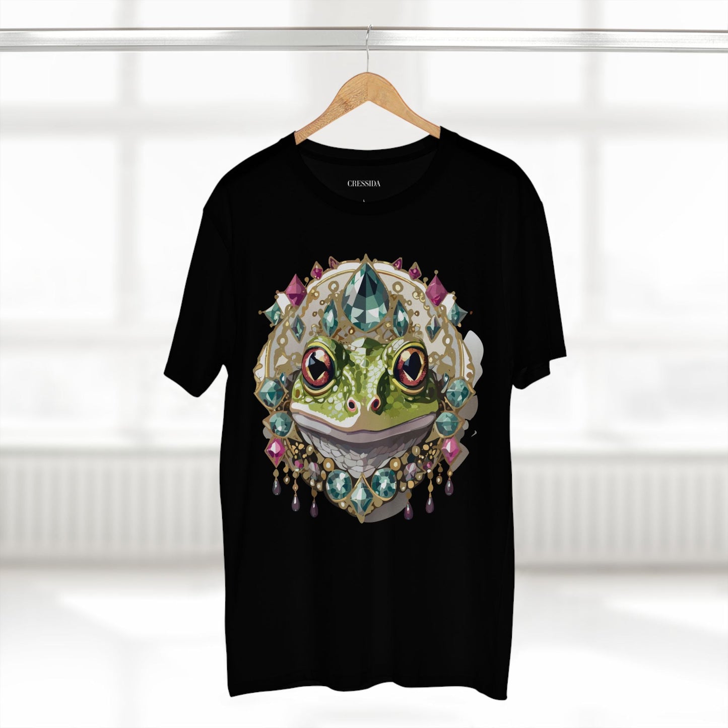 Frog Graphic Unisex 100 Cotton Tee With Unique Animal Golden Medallion Art Design 25