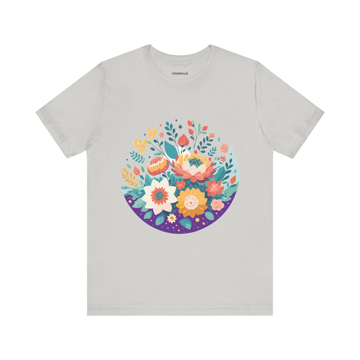 Floral Graphic Unisex Cotton Bella+Canvas Tee with Flowers Design ab101