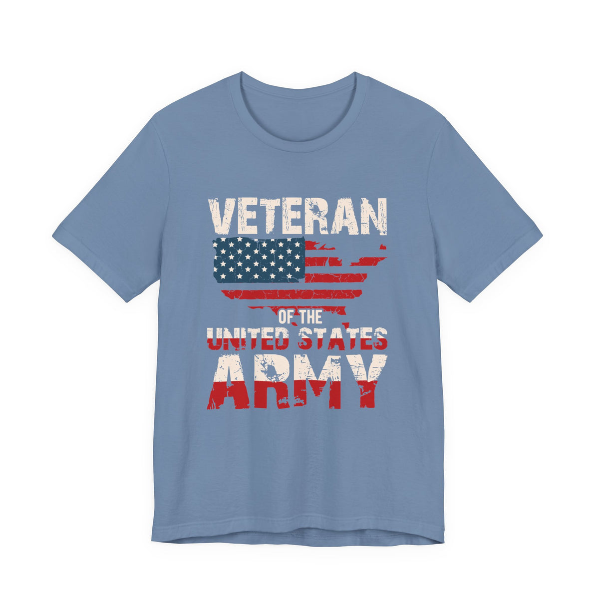 Veteran of the United States Army Tee American Flag Distressed Military Unisex Cotton Shirt v6