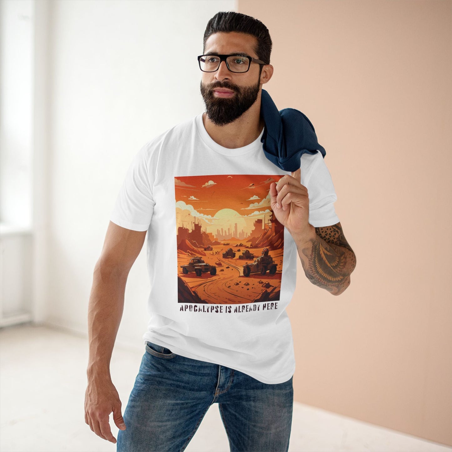 Retro2Nova Cataclysm Doomsday Unisex Premium Cotton Tee With Original Art Design