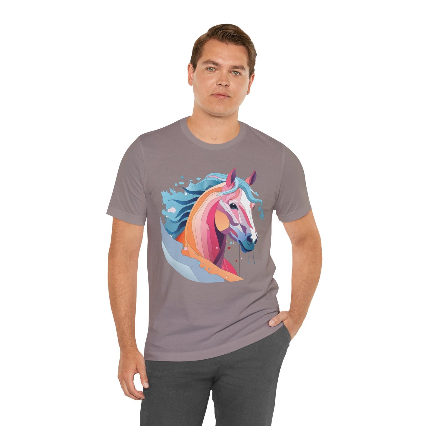Unisex Animal Tee Shirt With Art Design Wild Animals Short Sleeve Premium Comfort Fit