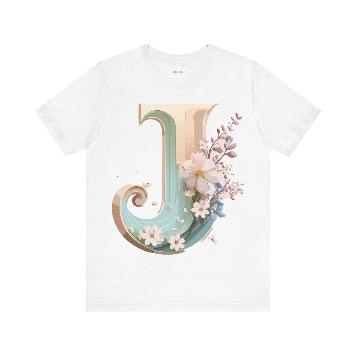 Letter J Graphic Unisex Cotton Bella+Canvas Tee with Art Letter Design